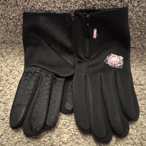 Winds Stopper Zipper men black gloves size L/XL New